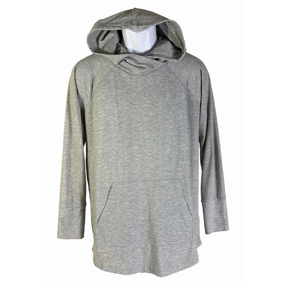 LuLaRoe‎ Hoodie Women Medium Gray Space Dye Raglan Pullover Pocket